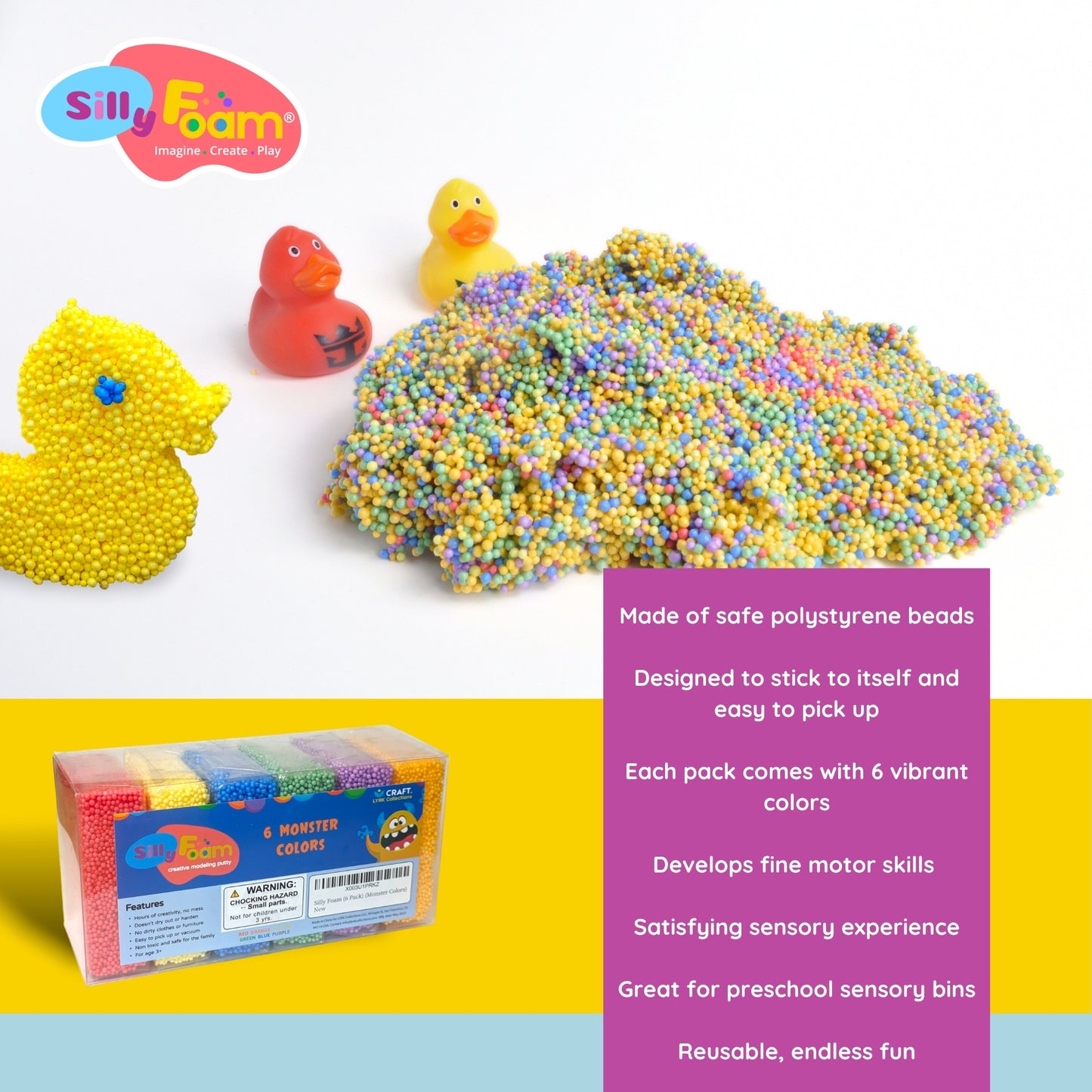 Silly Foam Creative Modeling Foam Beads - Single Pack